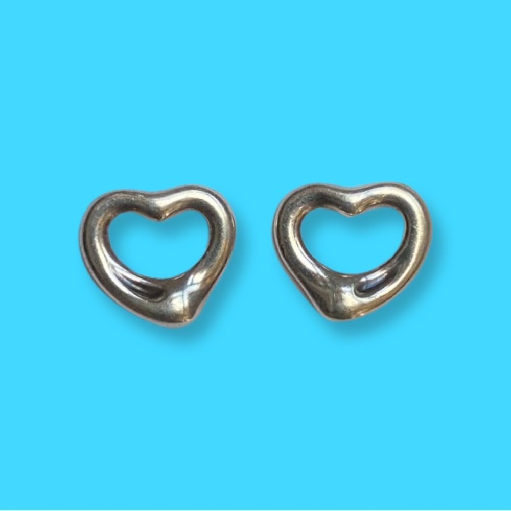 Elsa Peretti® Open Heart Stud Earrings in Silver, 11 mm